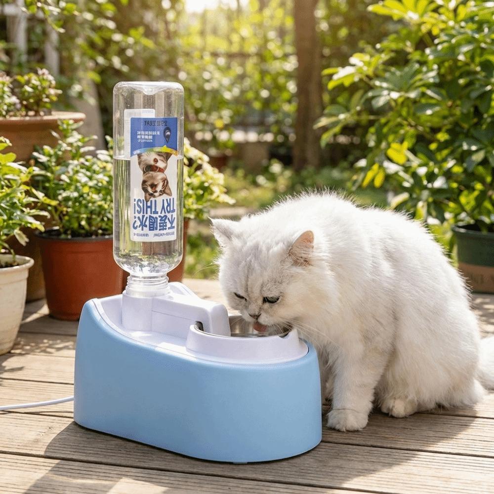 Large Capacity Cat Automatic Water Dispenser Non Slip Base Pet Water Bowl Travel