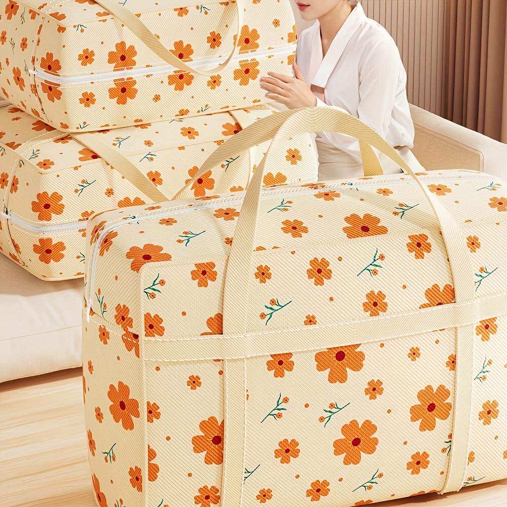 3pcs Extra Large Foldable Storage Bag Contemporary Rectangle Non Woven Polyester with Handles Flip Top Closure Dustproof