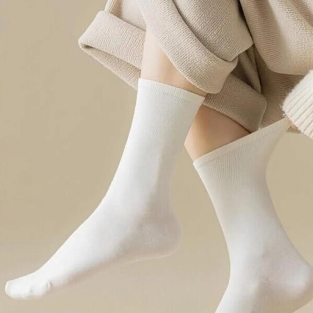 Women's High-Crop Socks, Fine-Woven Cotton Socks, 6-Piece Set