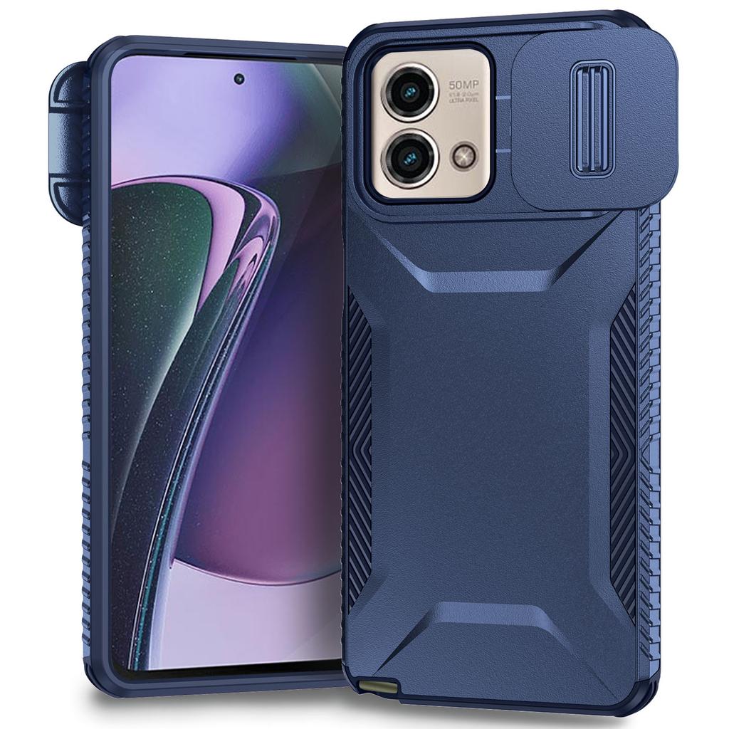 For Motorola Moto G Stylus 5G (2023) Case with Slide Camera Cover TPU+PC Phone Back Shell