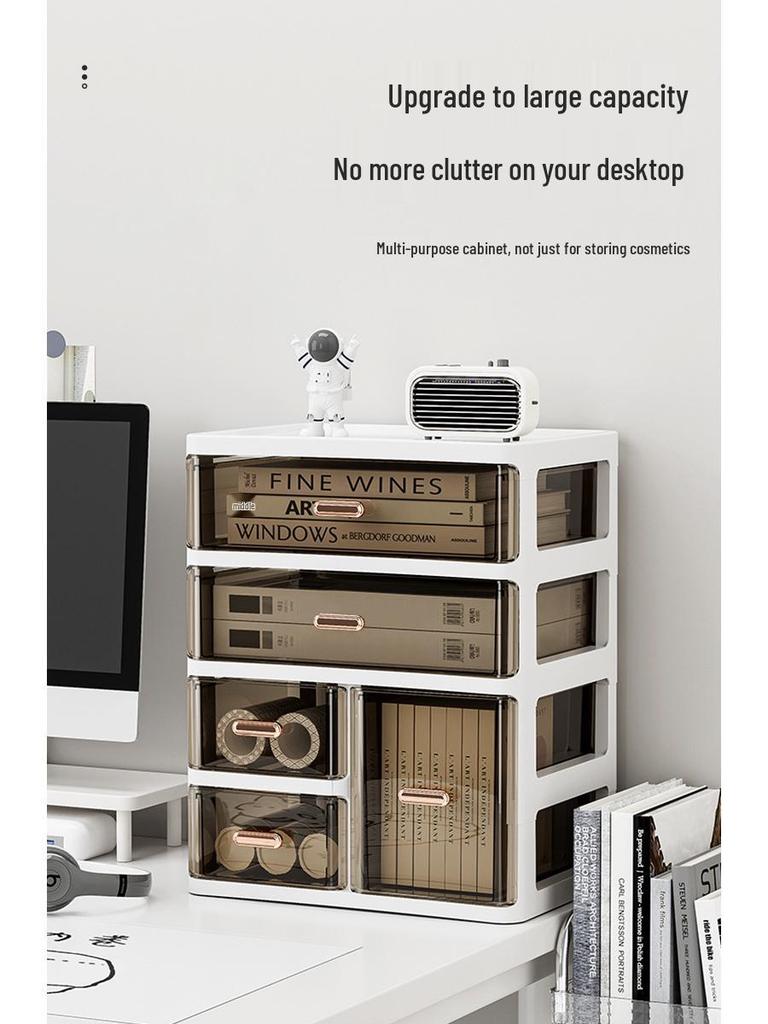 Desktop Skincare & Stationery Organizer: Large-Capacity, Multi-Layer, Drawer-Type Storage Box