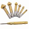 6-Piece Titanium-Plated 90° Countersink Drill Bit Set, Three-Flute, High-Speed Steel 4241