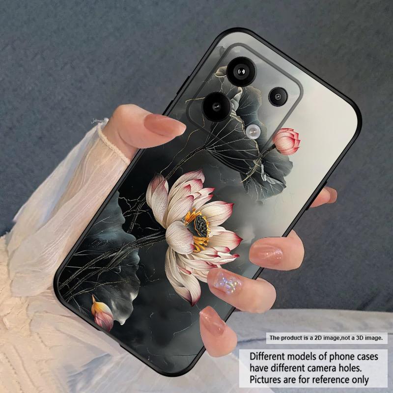 Oil Painting Lotus For Redmi Note 9 9S 10 11 12 12S 13 Pro+ Plus 5G India 14 Pro 4G Global 14S 13C 14C silicone soft phone case