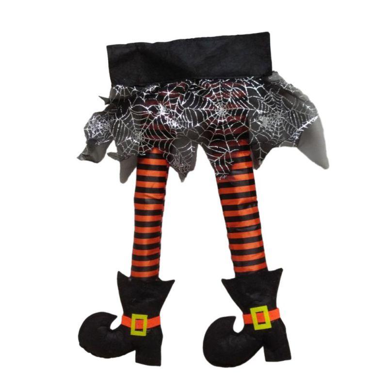 Halloween Witch Leg Decoration, Plush Filled Witch Legs for Wrath Car, Outdoor Evil Hanging Ornaments, Car Trunk Yard Decor