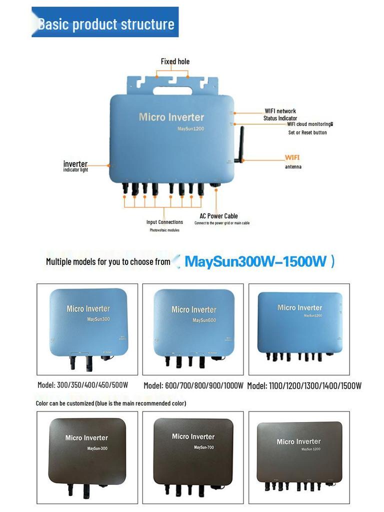 New Gen 600-1000W Micro Grid-Tie Inverter with Patented Die-Cast Design Available for Large Volume Purchase