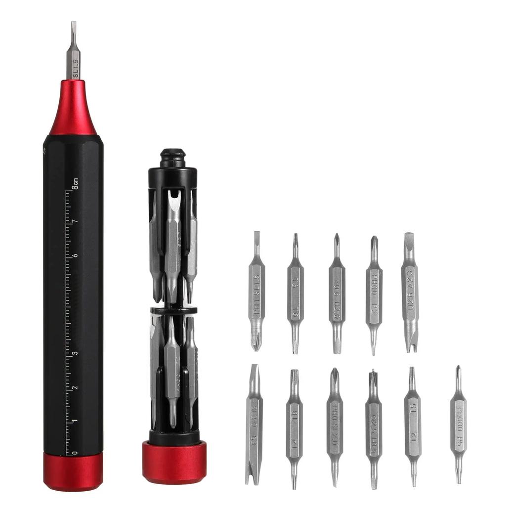 22/10 In 1 Precision Screwdriver Built In Magnetic Screw Driver Bit Hand Repair Tool for Watches Glasses iPhone Camera PC Mini