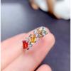 Verstellbarer offener Ring Imitation Natur-Turmal Stapelring für Damen Mädchen Modeschmuck Geschenk