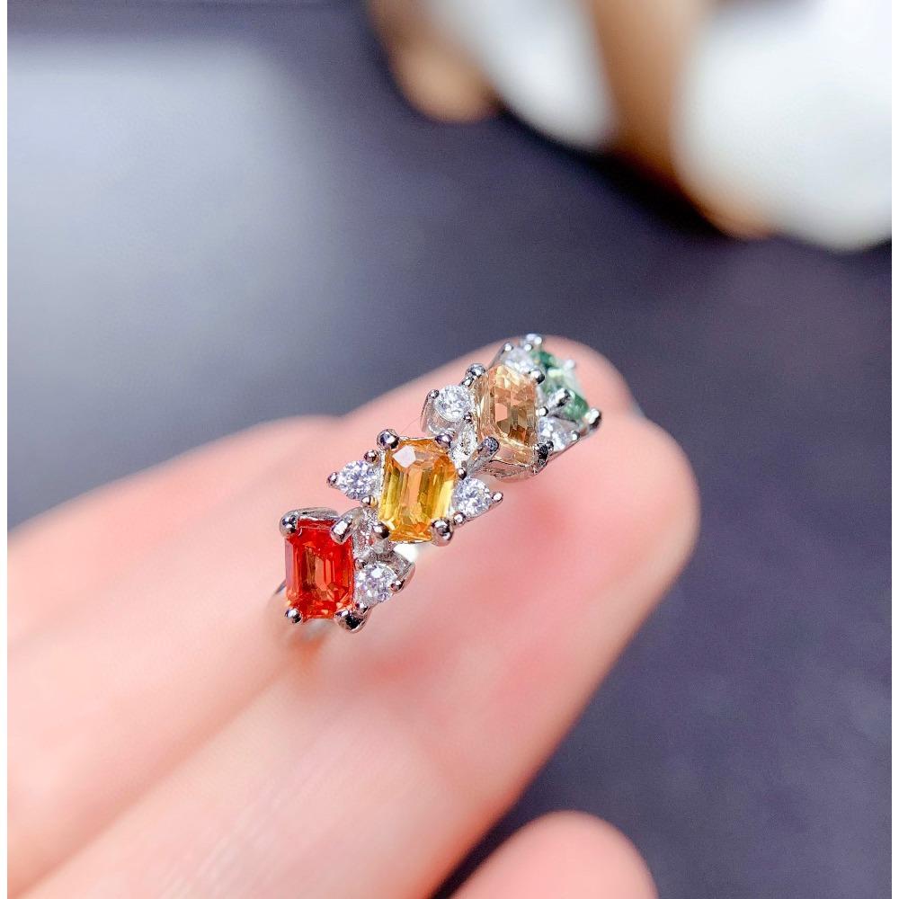 Verstellbarer offener Ring Imitation Natur-Turmal Stapelring für Damen Mädchen Modeschmuck Geschenk