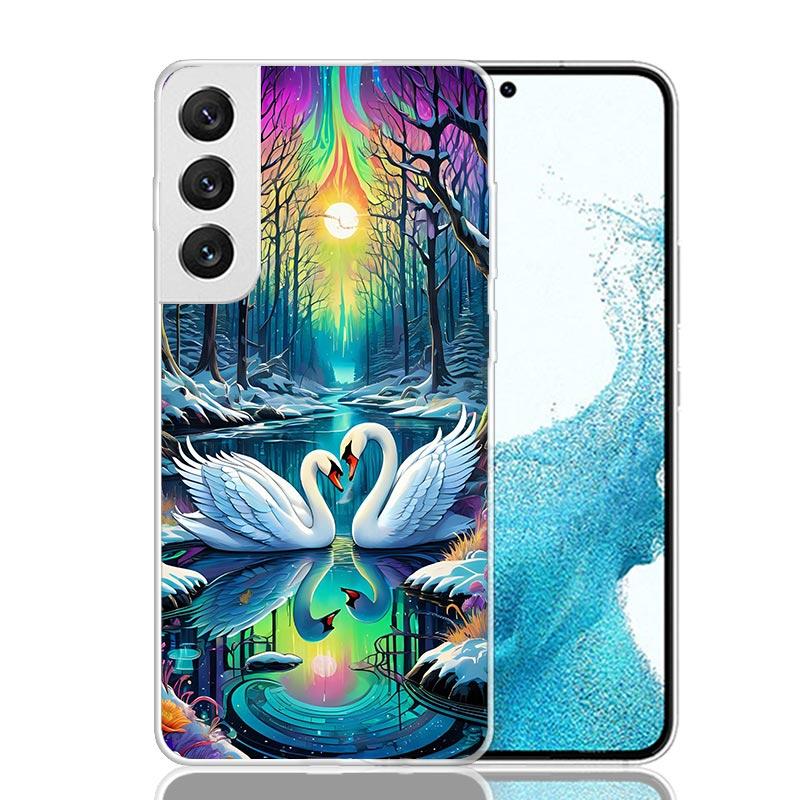 White Swan Grace Art Phone Case For Samsung Galaxy S26 S25 Edge S24 S23 FE S22 Ultra S21 Plus S20 + Fundas Cover Coque Galaxy S2