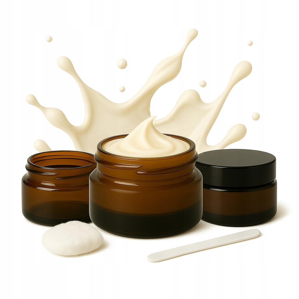 5x Brown Glass Jar with Dark Glass 20g 20ml for Cream Cosmetics Samples