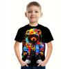Ubrania Dziecięce Chłopięce Halloween Rekin Dynia Nadruk Chłopięcy T-shirt Krótki Rękaw Kreskówkowy Graficzny T-shirty O-Neck Odzież Dziecięca