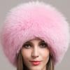 Fox Hair Hat Winter Women's Fur Hat Warm Ear Protection Princess Bun Hat
