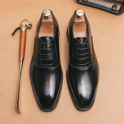 Classic Leather Casual Shoes Outdoor Men Lace Up Oxford Shoes Punk Style Male Formal Dress Footwear Leisure Walk Business Shoes