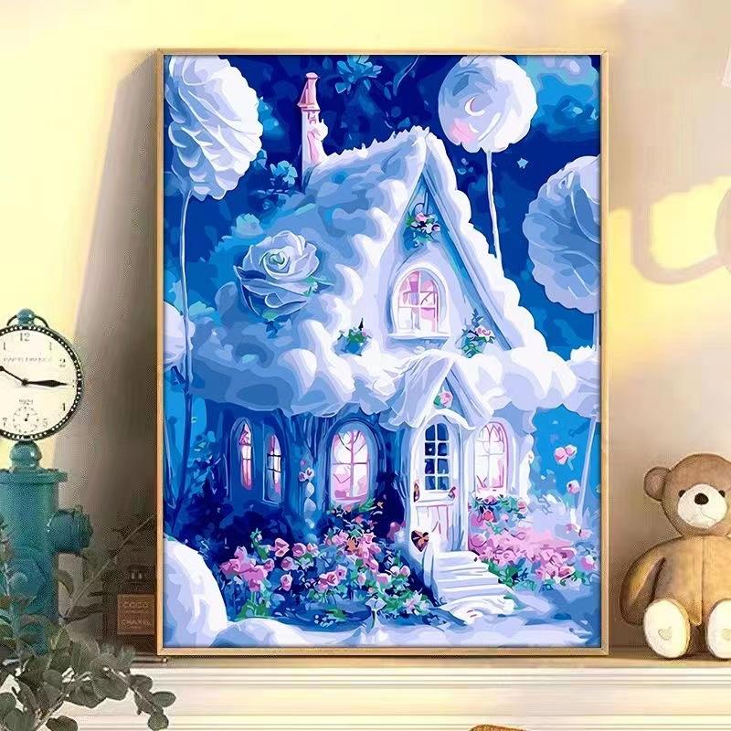 Cartoon Diamond Painting Children's Handmade Diy Diamond Stickers Bedroom Living Room Decorative Painting Masonry Painting with Photo Frame.