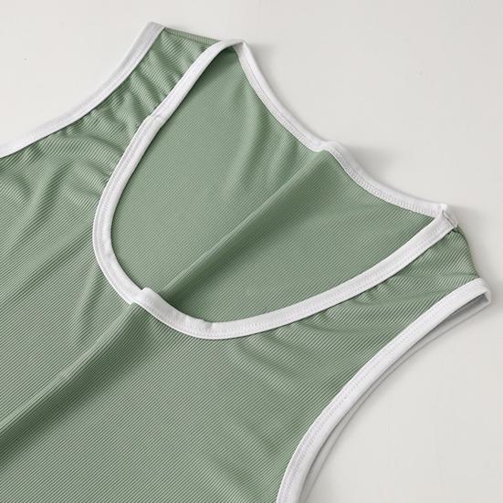 2Pcs/Set Men Pajamas Set U-Neck Sleeveless Vest Elastic Waist Wide Leg Shorts Set Summer Sleepwear Home Wear