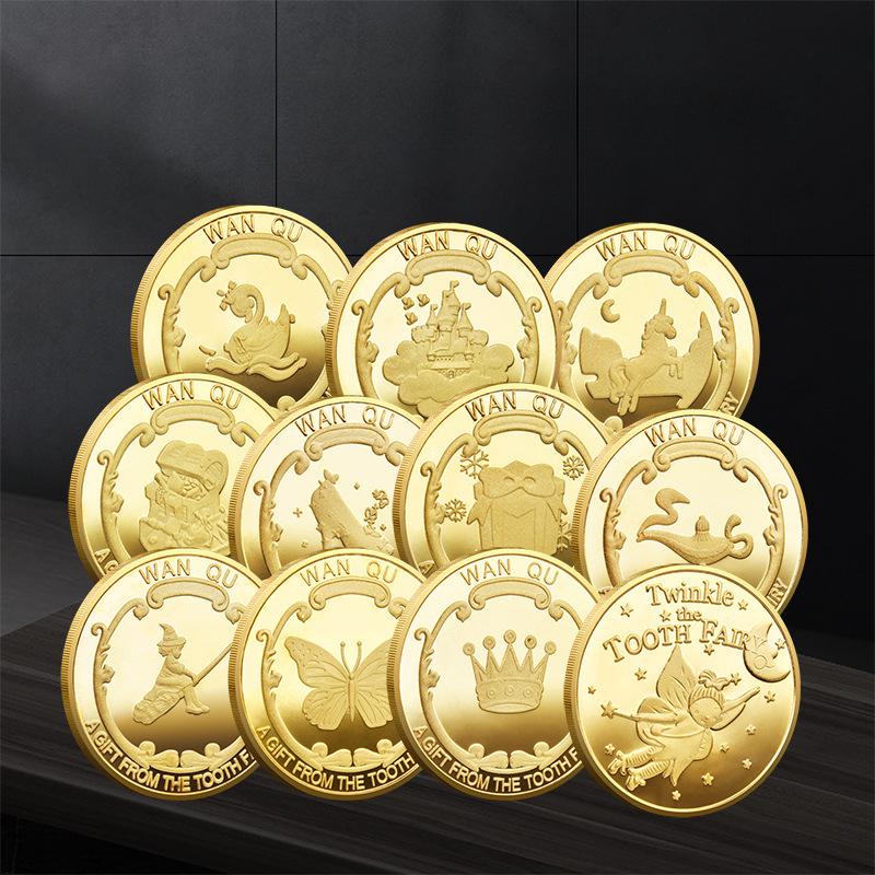 

Подарунок від Зубної феї дітям Скарб Металева монета Іграшка Гра Монета Дитяче повернення додому Нагороди та призи 40*3 золотий