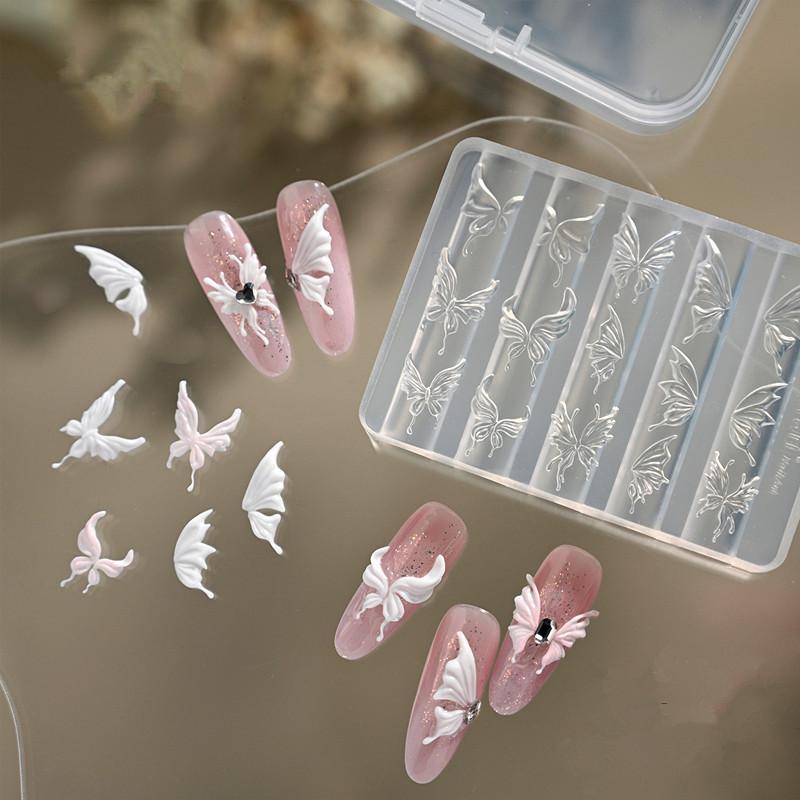 Creative Crystal Nail Art Mold for 3D Flower Butterfly Designs Perfect for Home Manicures