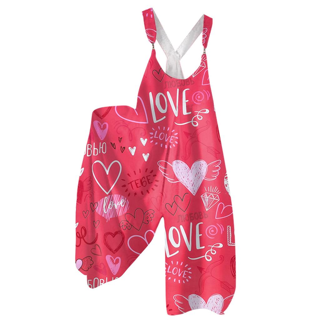 Moda Damska ul. Patrick Print Casual Luźny Kombinezon z Szerokimi Nogawkami