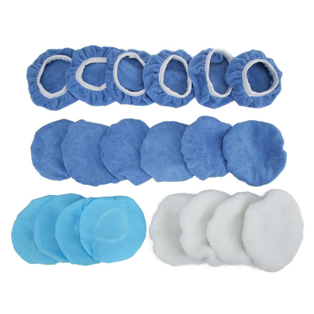 20 Pieces 6in Car Polisher Pad Polishing Buffing Bonnet Set Microfiber for Cars Motorcycles Ships