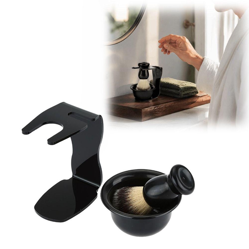 3PCS Nylon Bristle Beard Shaving Tool 2-in-1 Design Shaving Brush Stand New Shaving Brush Set Home