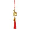 Chinese Zodiac Goat Hanging Ornament Golden Lucky Charm with Red Tassel for Spring Festival Home Car Decor New Year Gift