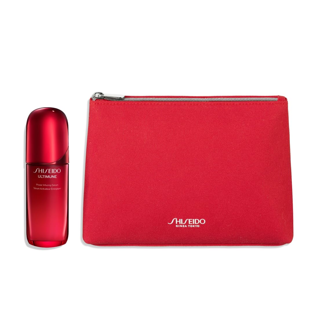 SHISEIDO Ultimune Online Store Limited Kit Serum 75mL + Ultimune LISA Collaboration Pouch Serum Gel-liquid Green floral scent Aging care,