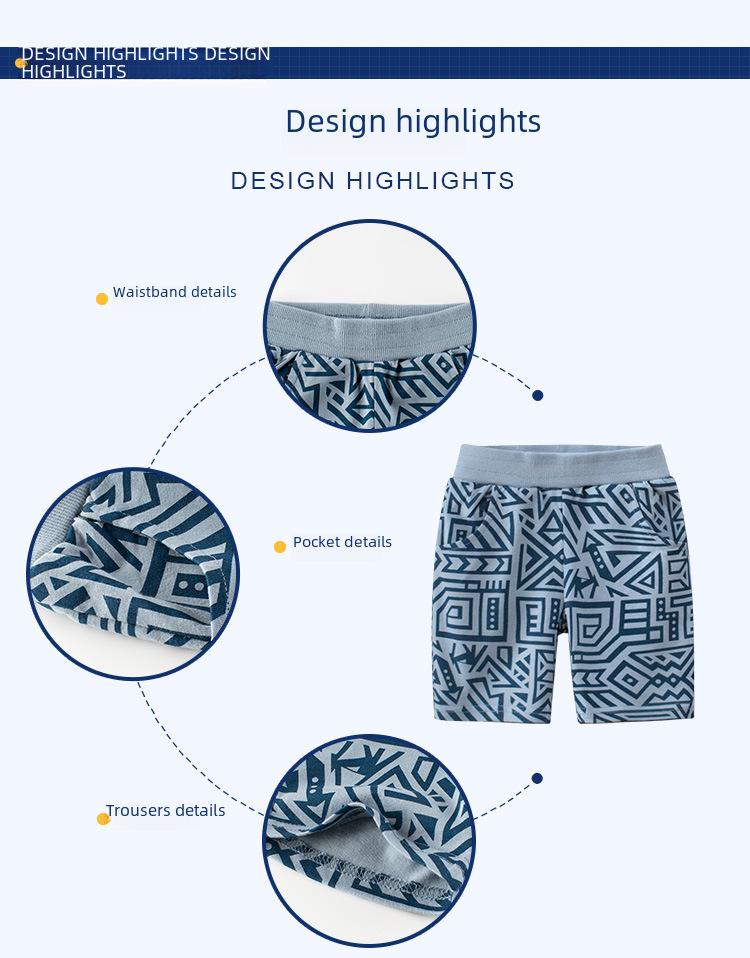 27Kids Lato 2025 Szorty Chłopięce w Stylu Koreańskim - Spodnie Pięciopunktowe dla Niemowląt, Jednoczęściowe