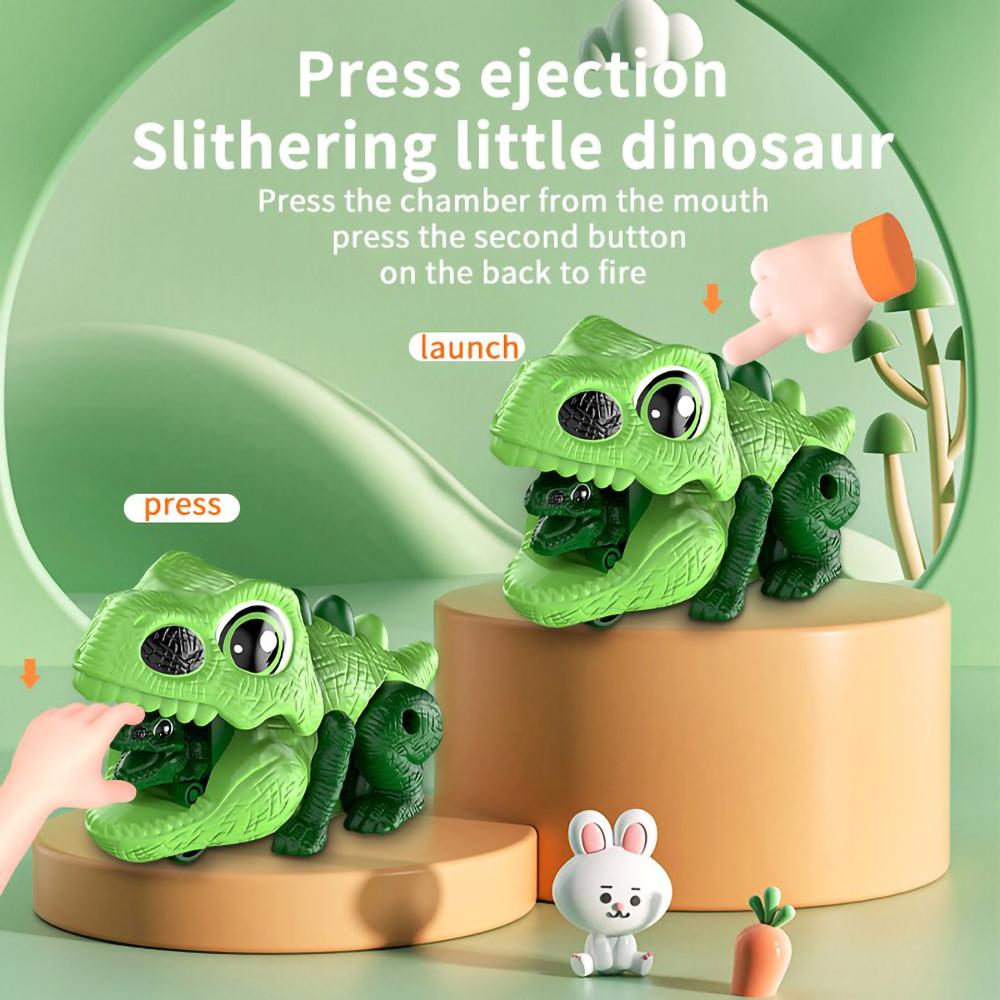 Dinosaur Cars Launcher Toys Set, Boys Dino Ejecting Vehicle Playset, Toddlers Mini Push Go Catapult, Press To Launch, Cool Birthday Gifts Party Favors
