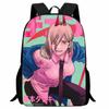 Printed Two-Dimensional Chainsaw Man Schoolbag, Primary School Student Cartoon Chaaw Man Backpack