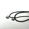Smycken retro solid svart pärlbeklädd kärlek dubbellagerhalsband designkänsla nisch mångsidig halskedja nyckelbenskedja kvinnor