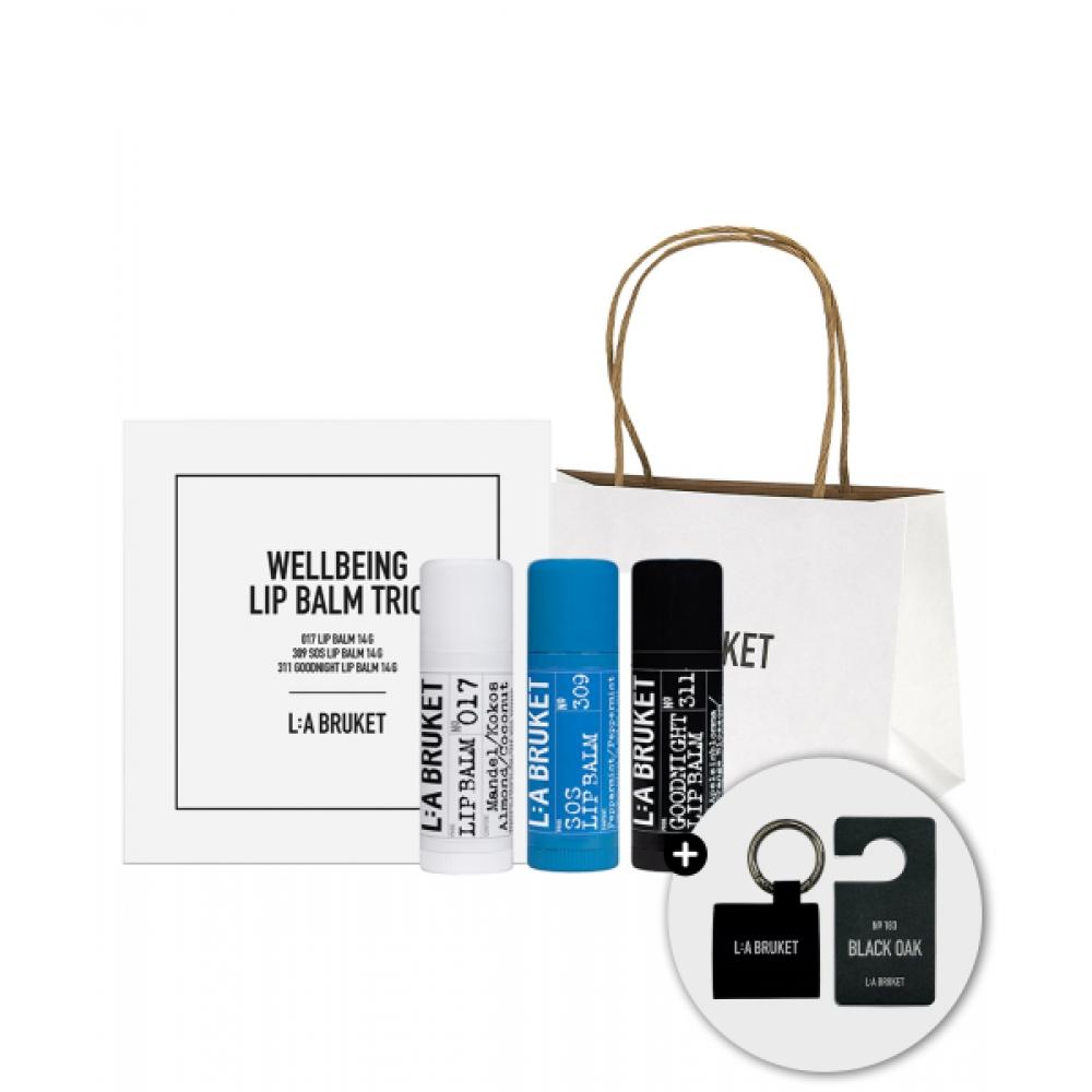 

La Bruket [musinsa Exclusive] Lip Balm Trio Set Fragrance Tag Genuine Lip Balm Key Ring Shopping Bag Gift SET/F