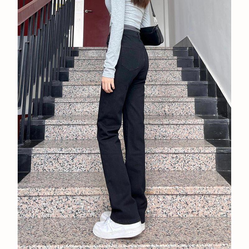 Narrow Version of Jeans for Women, New High-waist American High Street Straight Tight Women's Pants