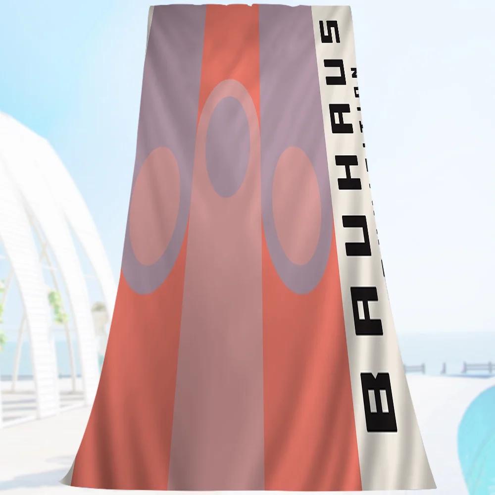 

Abstract Bauhaus Exhibition Geometric Microfiber Blanket Quick Drying Beach Towels Printing Super Absorbent Pool Towel Blanket W30*H60(CM)