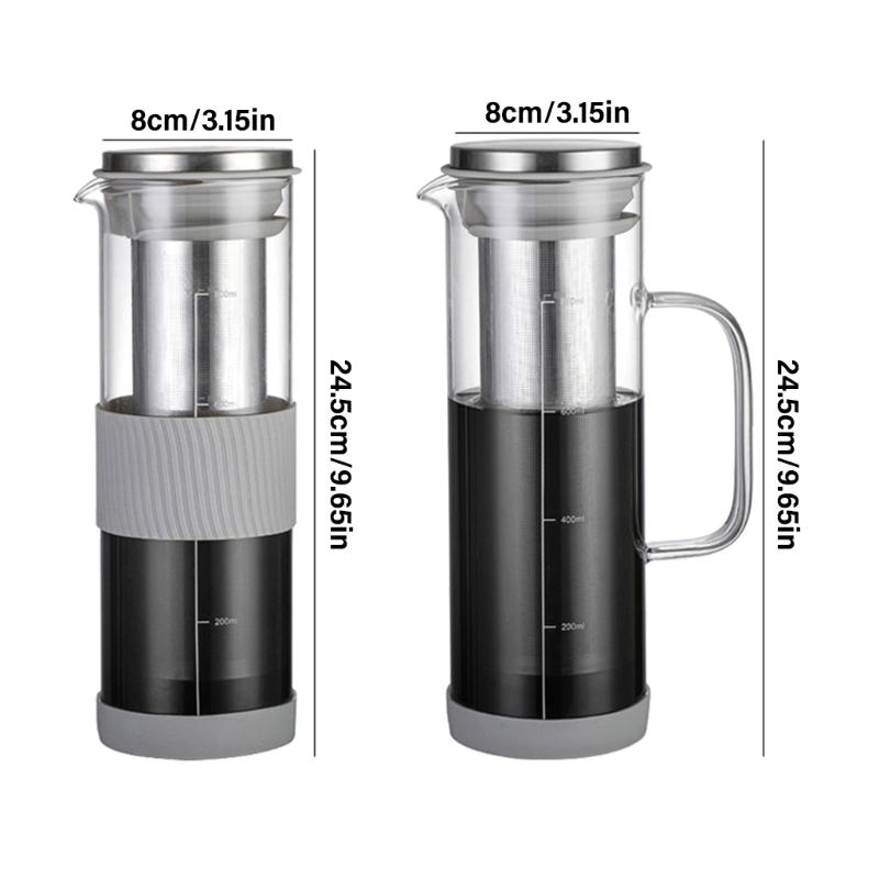 Elegantní karafy na kávu Cold Brew z borosilikátového skla Praktický kávovar Cold Brew s extrakcí chuti
