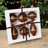 6Pcs Onion Shaped Rhinestone Christmas Bauble Flocked Xmas Tree Pendant  Holiday Party