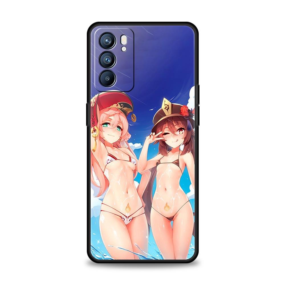 Genshin Impact Sexy Girl Phone Case For Oppo A54 A53 A52 A9 2020 A15 A95 A16 A76 A74 A12 Find X5 Reno7 Reno6 Pro Plus 5G Cover