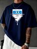Unisex Black Crew Neck Tee Dripping Cassette Tape Print Oversized Short Sleeve Unisexs Summer Streetwear Casual Daily Basic Wear Top