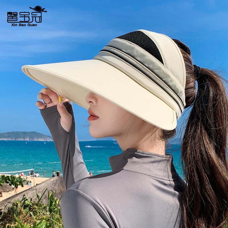 Summer eaves breathable sun hat children outdoor cycling sun hat versatile fashion show face small empty top hat