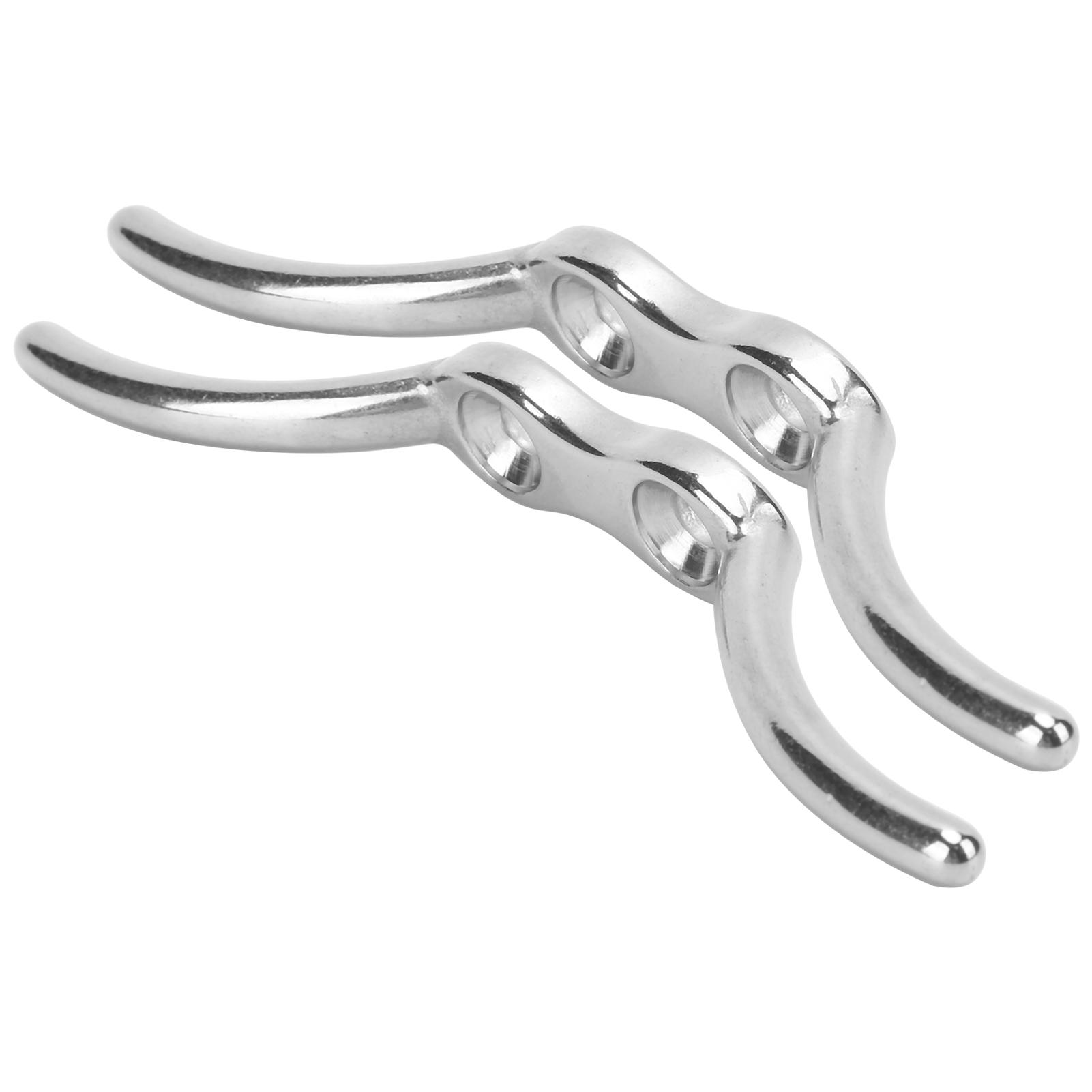 2pcs/set 6in Cleat Stainless Steel Flagpole Cleat Hook Flag Halyard Boat Securing Tie Down