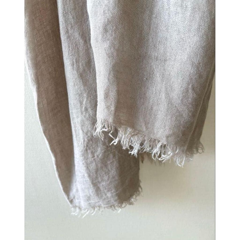 Used ASAUCEMELER 100% Belgian Linen Fringe Stole Large Shawl