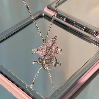 Collana Cuore Delicata di Lusso Leggero alla Moda per Donne Ragazze Elegante Dolce Collana con Ciondolo Accessori Gioielli Regali di Compleanno
