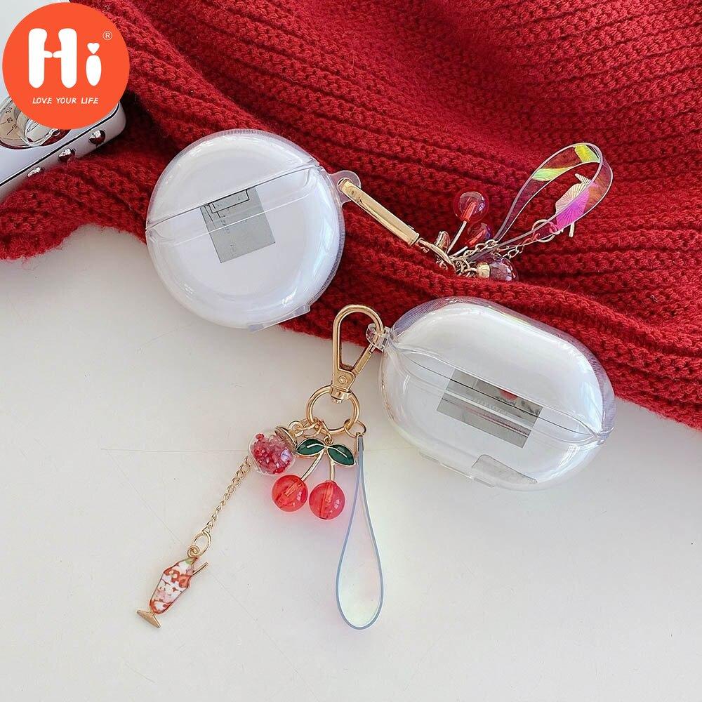 

Прозрачный чехол для наушников Hi 3D Cherry с браслетом-цепочкой для Huawei Freebuds Pro 4 3 4i, аксессуары, мягкий чехол для Free Buds 3 4