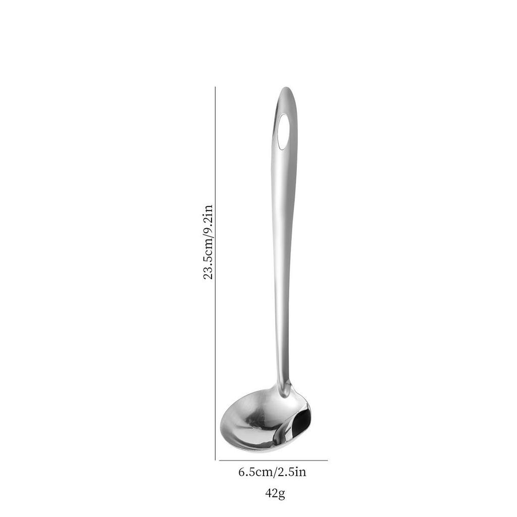 Stainless Steel Oil Separator Ladle - Kitchen Utensil for Skimming, Filtering, and Hot Pot Use