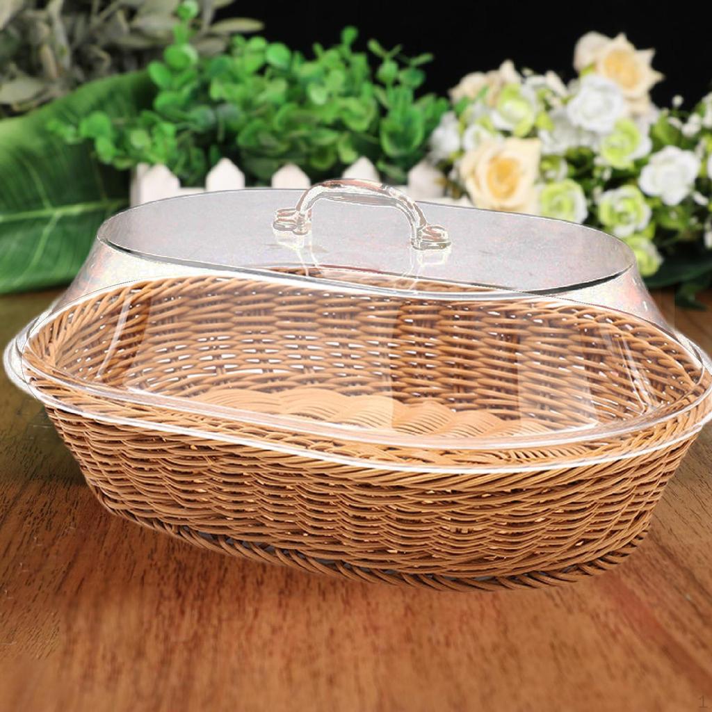 Servírovací koš Imitace ratanu proutěný chléb Ovocná výpust s víkem