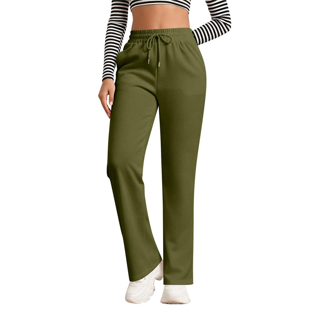 Gefütterte Damen-Jogginghose mit weitem Bein und Taschen für Freizeit und Alltag