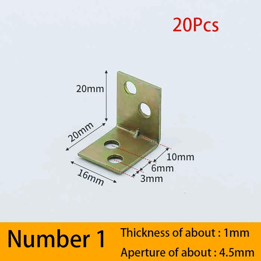 

10-20Pcs Iron Corner Code L-Shaped 90 Degree Right Angle Fixator Bracket Furniture Bed Frame Cabinet Connector Bracket