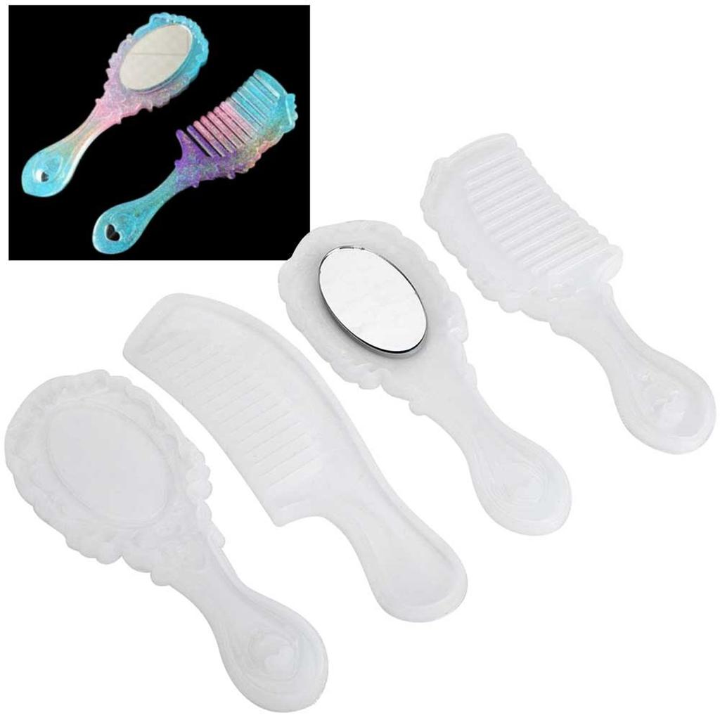Silicone Comb Mirror Mold for DIY Mirror Hair Comb Craft Making Reusable Molds