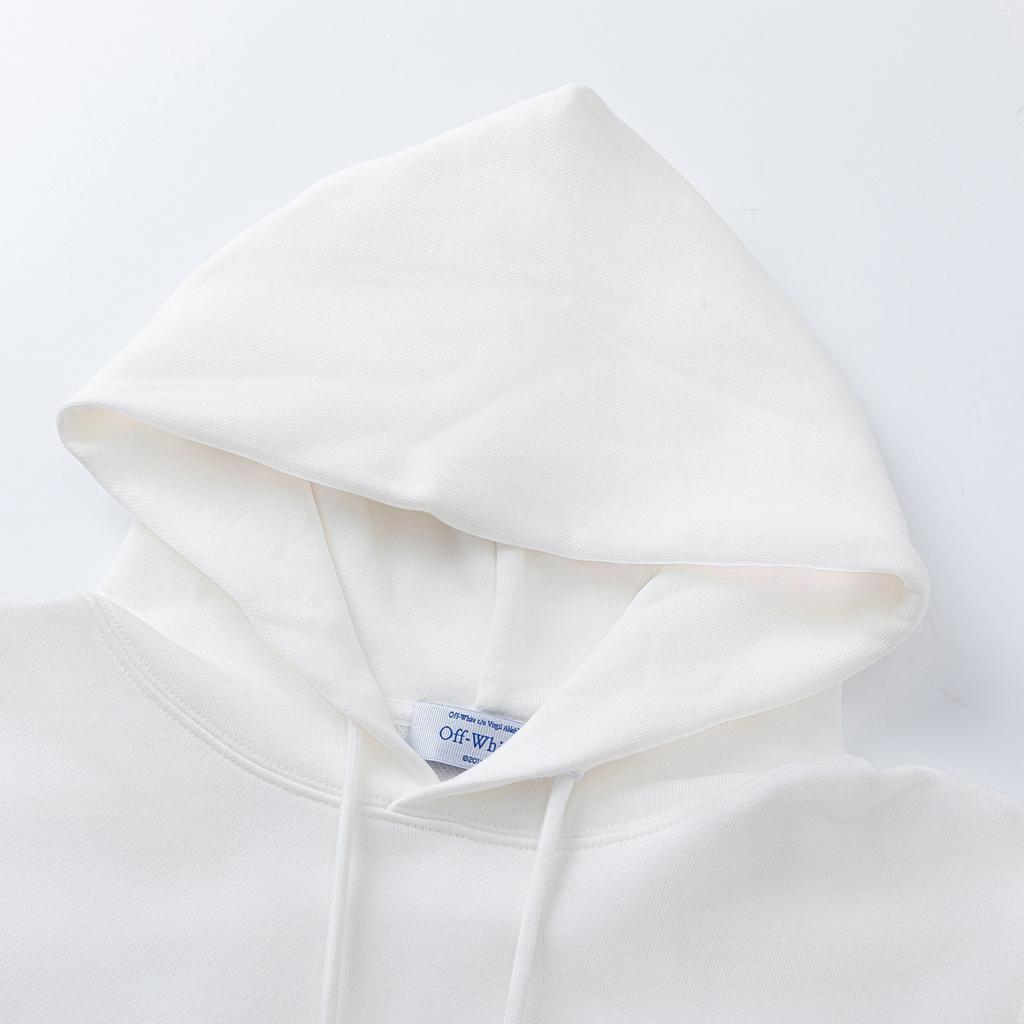 9099 Off-White 2026 Autumn and Winter New OW Butterfly Letter Arrow Pattern Men's and Women's Hooded Sweatshirt