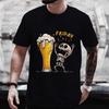 Cotton Men's T Shirt Skeleton Enjoying FRIDAY Beer Day Tees Men T-Shirt Finally Friday for Beer Lovers Male Clothes Short Sleeve Tops
