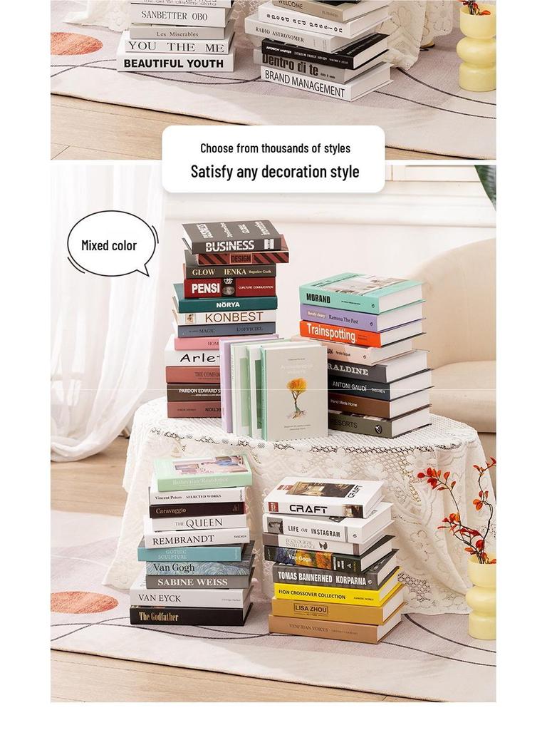Luxury Decorative Fake Books: English Book Models for Photography and Home Decor